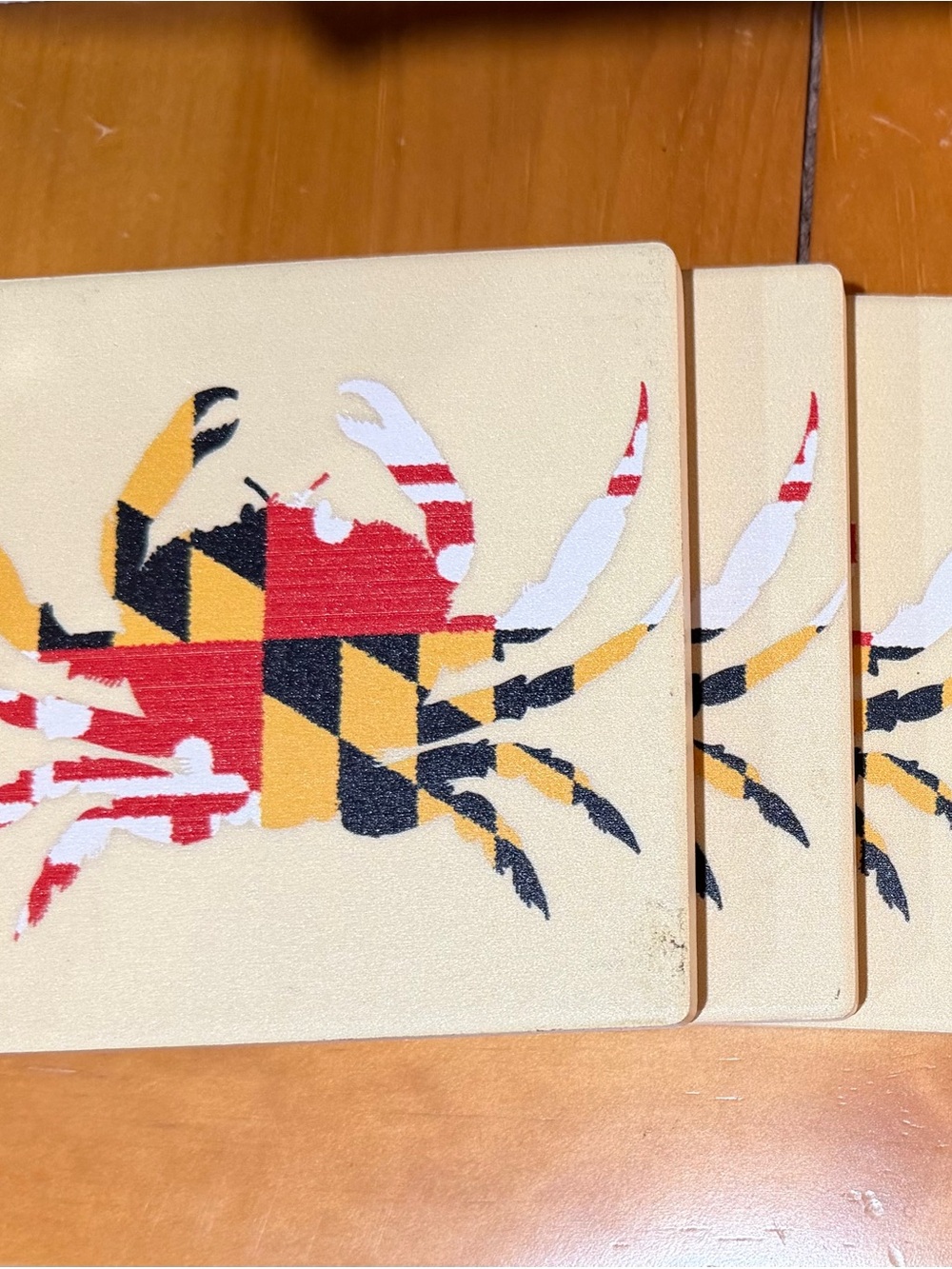 Maryland Flag Crab Coasters 🦀 ❤️💛🖤